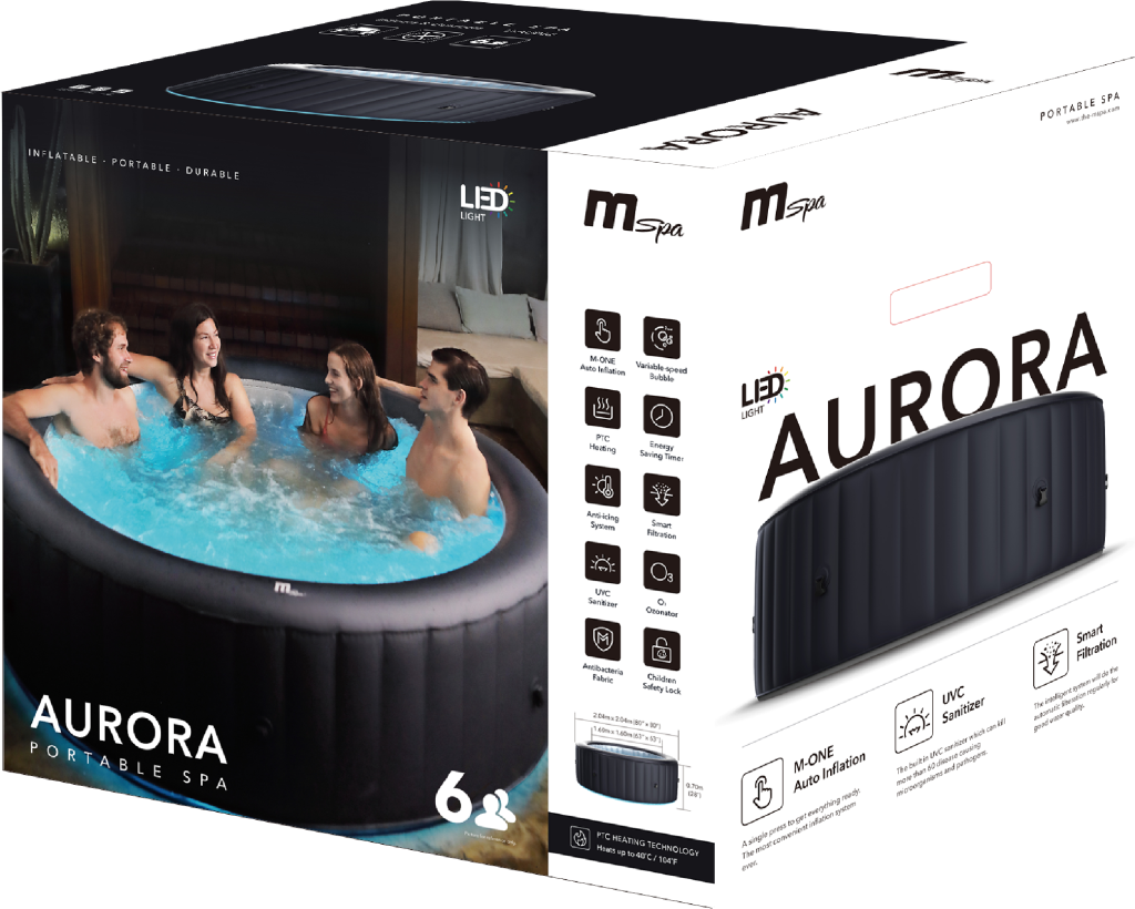 Spa Gonflable | MSpa | Urban Aurora | 6 Places | 0 Jets | 138 Sorties de bulles