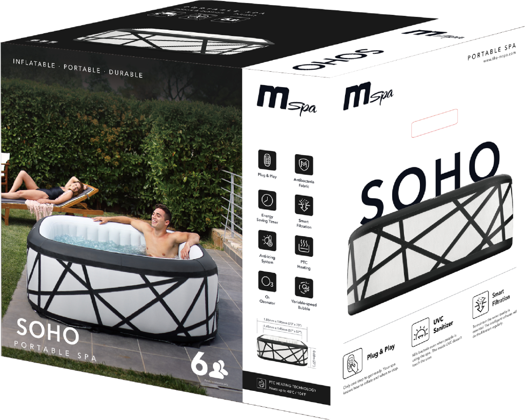 Spa Gonflable | MSpa | Premium Soho | 6 Places | 0 Jets | 132 Sorties de bulles