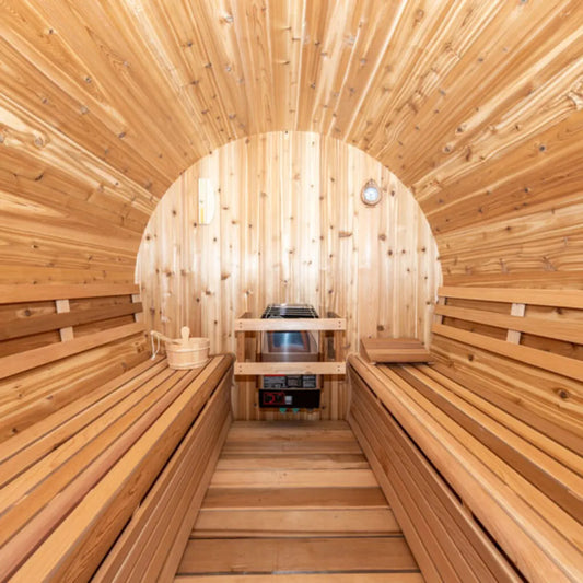 Knotty Cedar Barrel Saunas