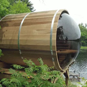 Panoramic View Cedar Barrel Saunas