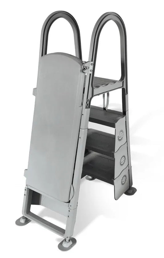 Image 1 du produit Echelle | Olympic | Échelle sécuritaire grise «A-frame» en résine, hauteur pour mur de 48-54 po (122cm - 137cm)
