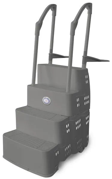 Image 1 du produit Marche | Olympic | Marches de luxe grises pour piscine hors-terre, hauteur de 45 po (114cm).