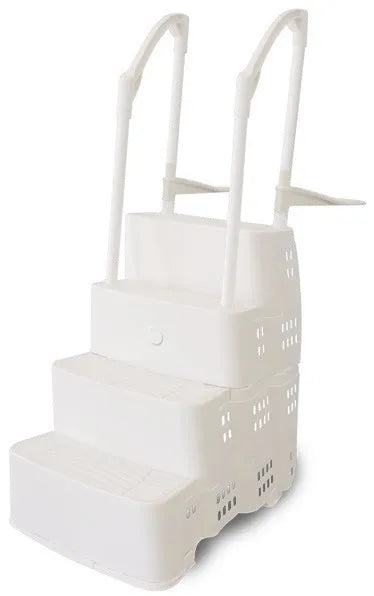 Image 1 du produit Marche | Olympic | Marches de luxe blanches pour piscine hors-terre, hauteur de 45 po (114cm).