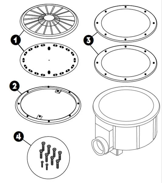 Image 1 du produit Drain de fond | Pièce de remplacement | Olympic | Vis en acier inoxydable (10)