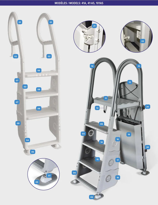 Image 1 du produit Echelle | Pièce de remplacement | Olympic | Ancrage de patio blanc (2/bag)
