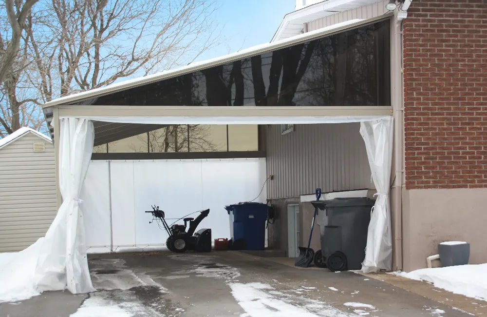 Abri d'auto CarPORT capri avec rideaux