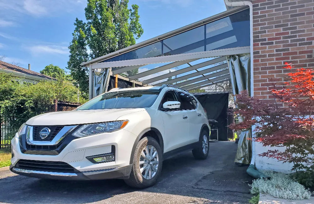 Abri d'auto CarPORT capri avec rideaux