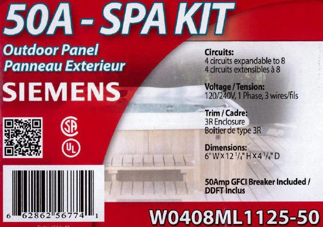 Disjoncteur Siemens 50AMP pour spas et spas de nage