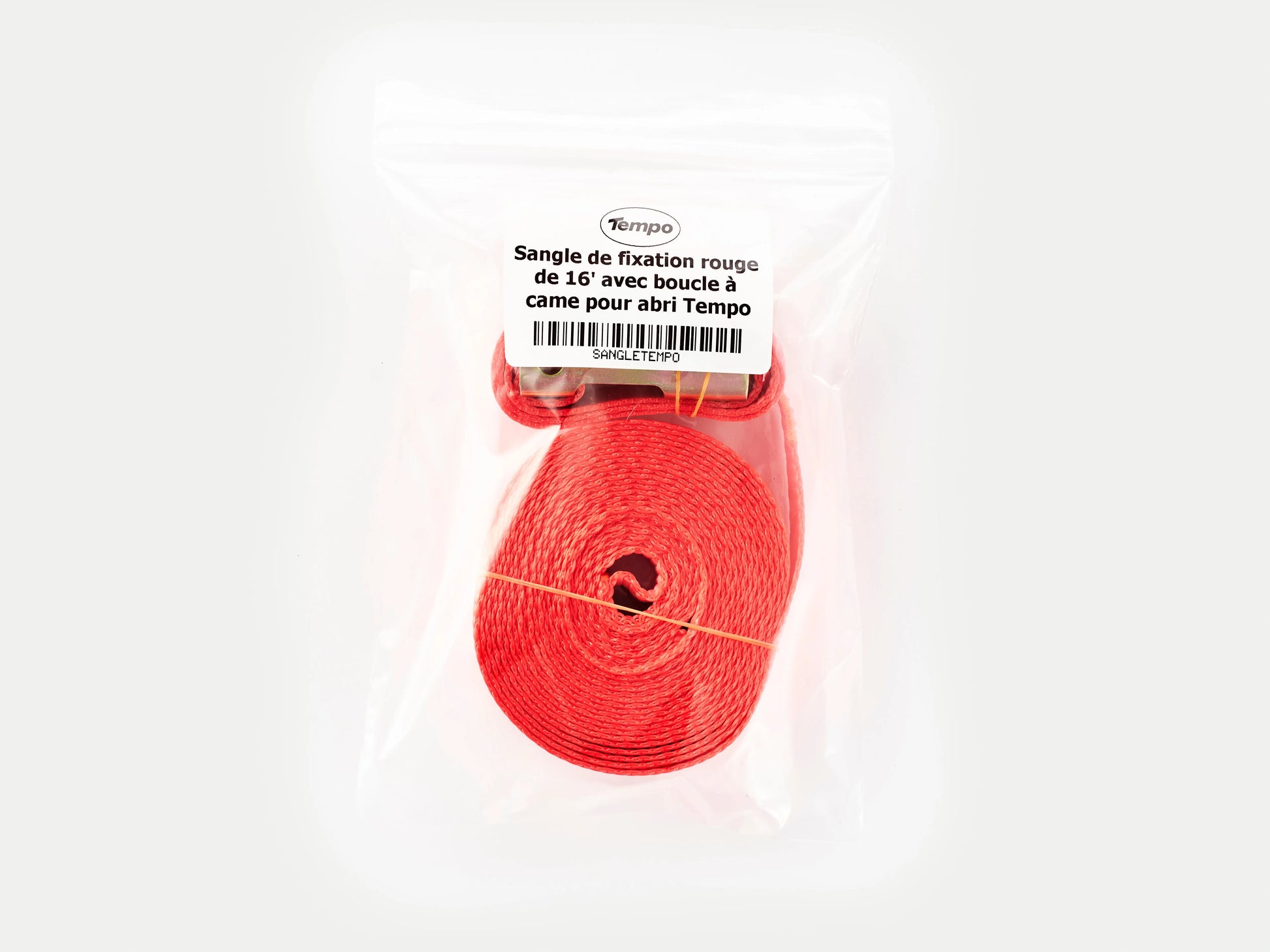 Sangle de fixation rouge de 16' avec boucle à came pour abri Tempo
